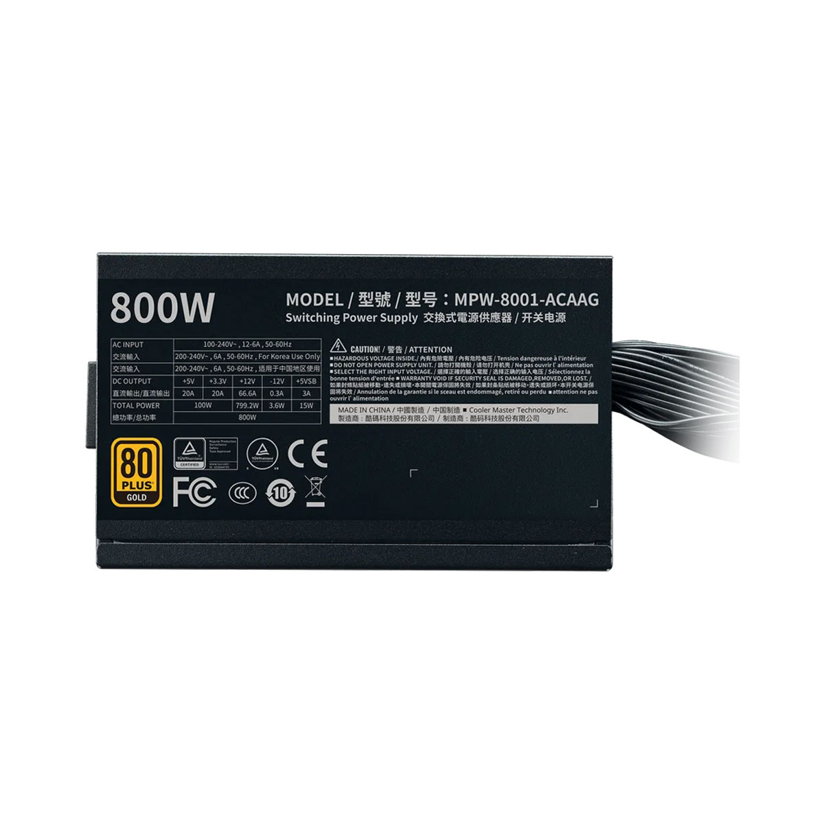 Cooler Master G800 Gold کابلها و اتصالات