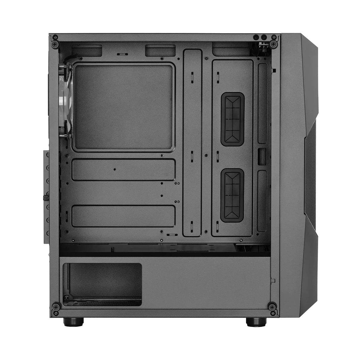 نمای داخلی کیس Green Griffin G1 مناسب نصب کارت گرافیک و مدیریت کابل