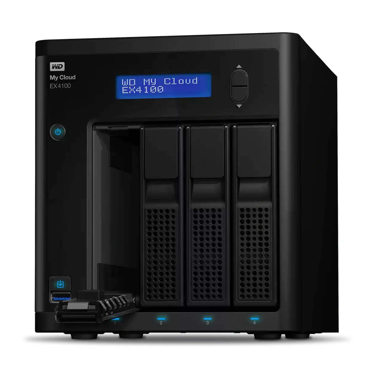 نمای جلوی WD My Cloud Expert EX4100 با چهار محفظه هارد و طراحی حرفهای